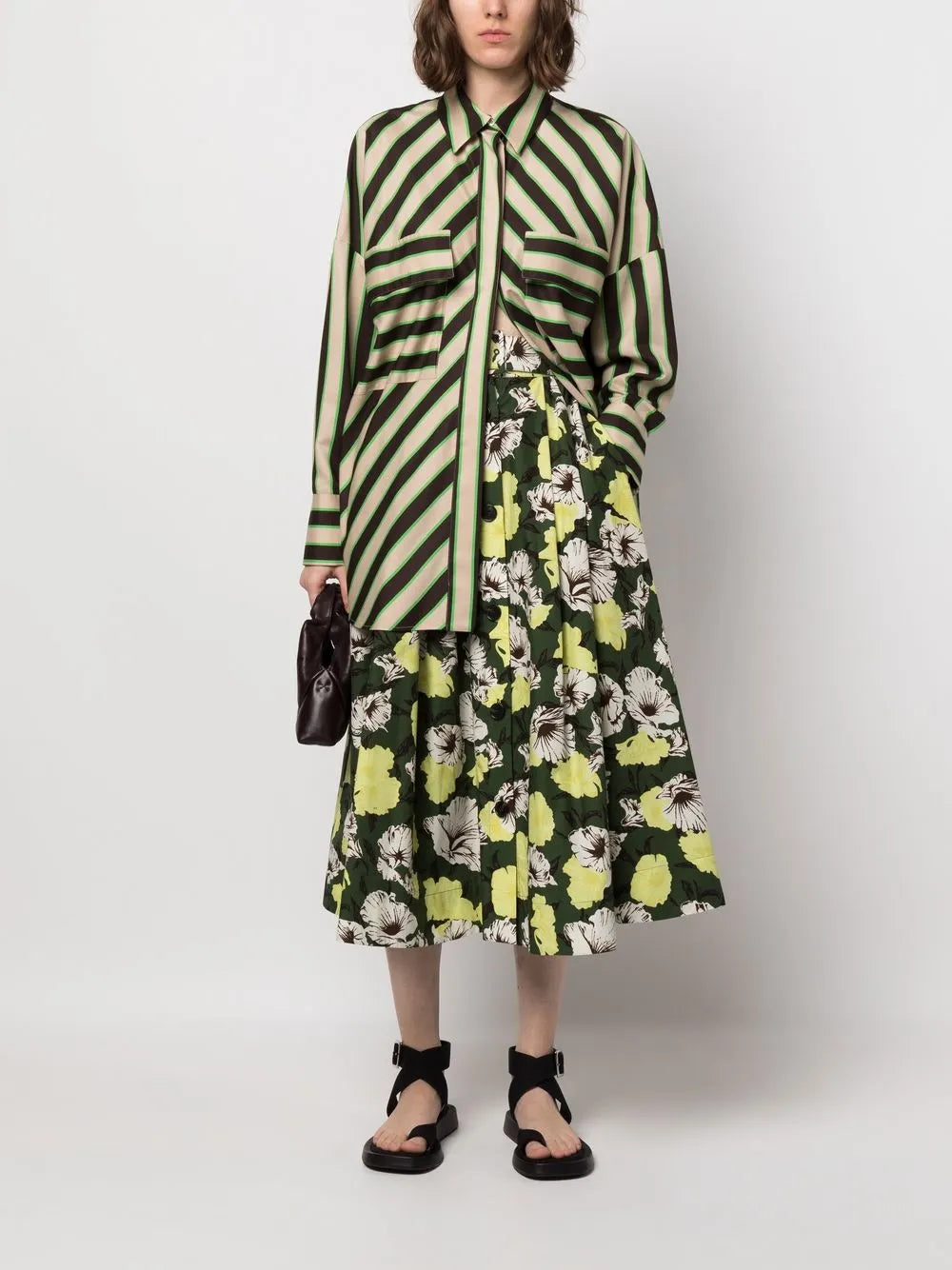 Hibiscus Camouflage-Print Skirt