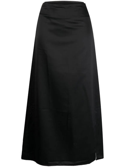 High-Waist Strap Midi Skirt