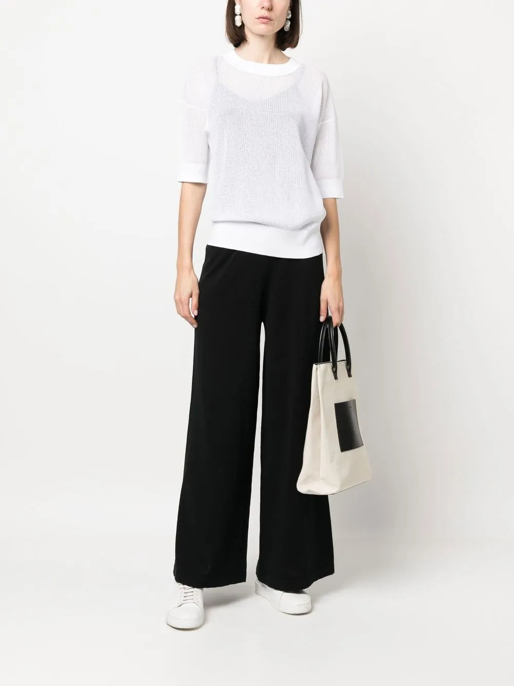 Semi-Sheer Knitted T-Shirt