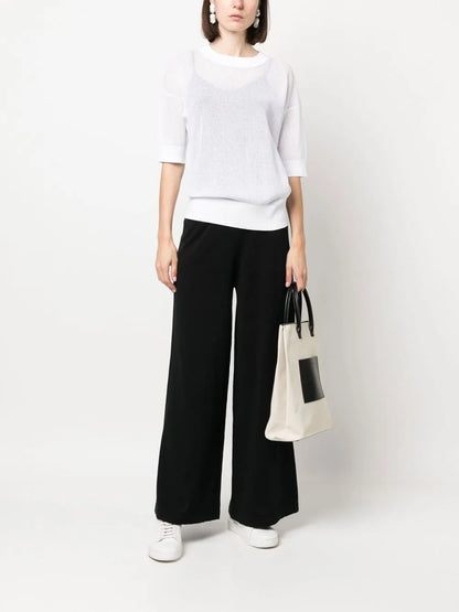 Semi-Sheer Knitted T-Shirt