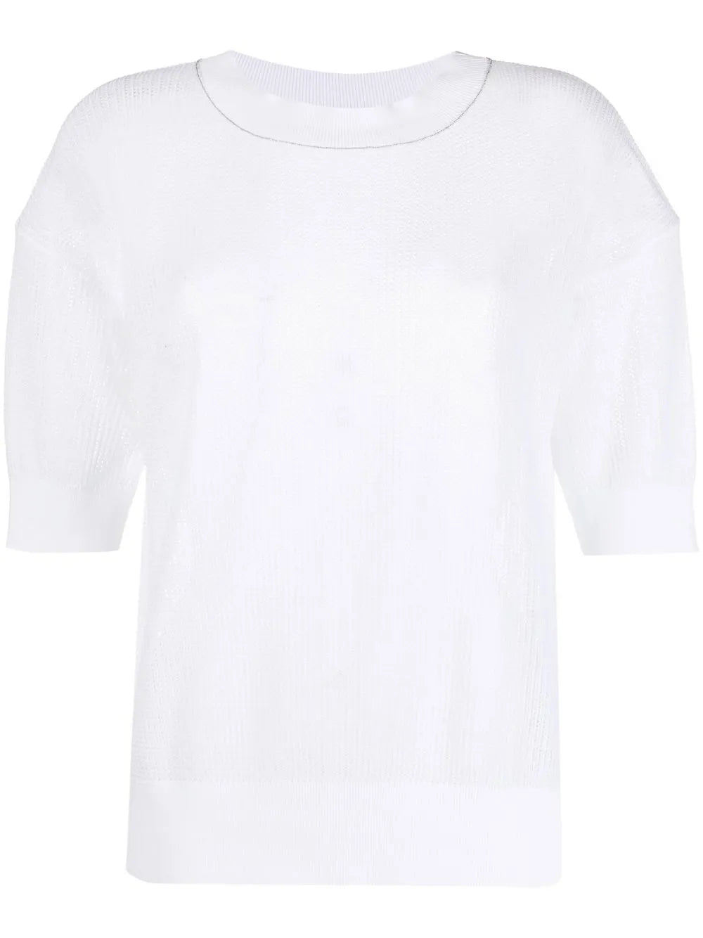 Semi-Sheer Knitted T-Shirt