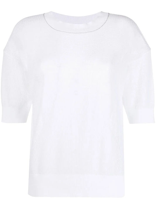 Semi-Sheer Knitted T-Shirt
