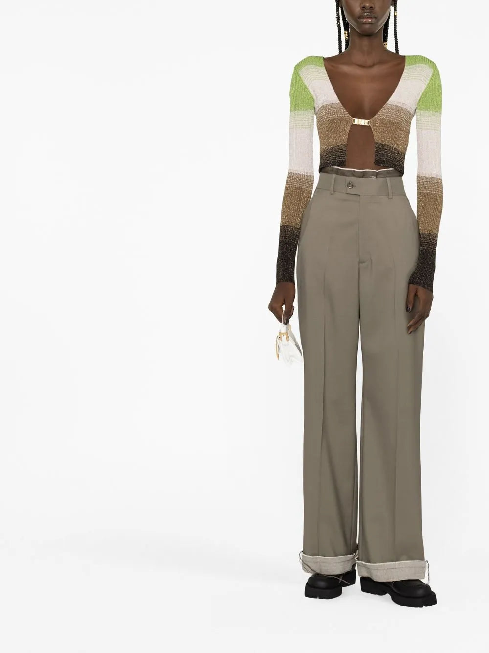 Degradé-Effect Lurex Cropped Cardigan
