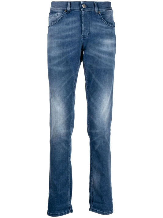 Mid Wash Slim-Cut Jeans
