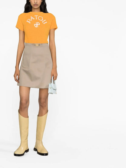 Logo-Plaque High-Waisted Skirt