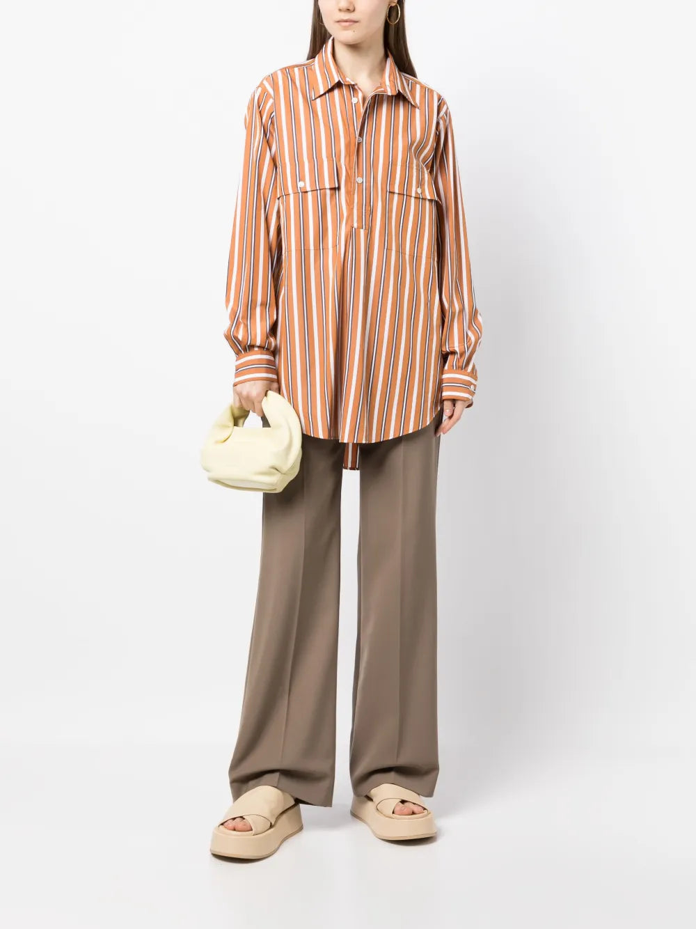 Stripe-Pattern Cotton Shirt