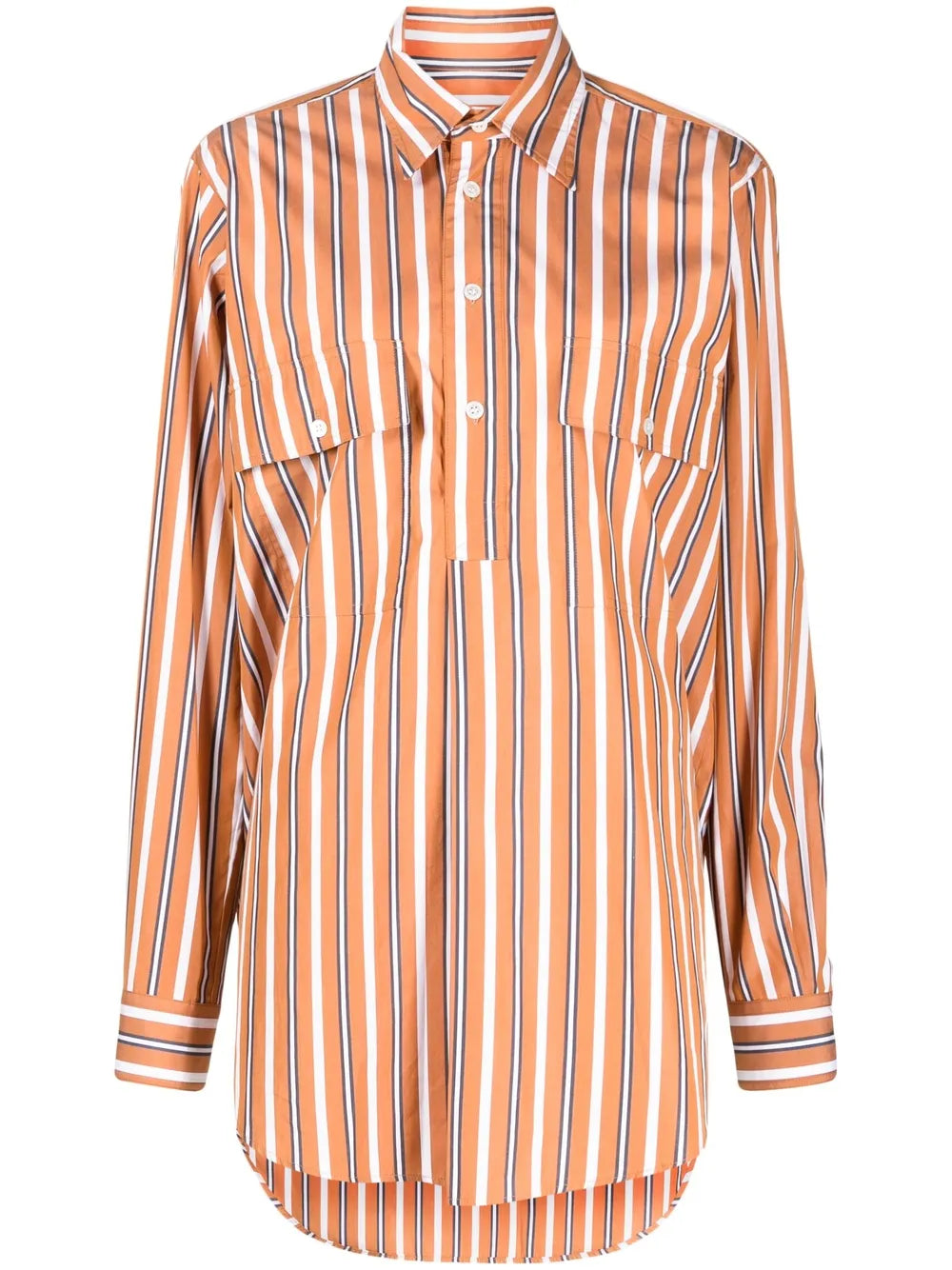 Stripe-Pattern Cotton Shirt