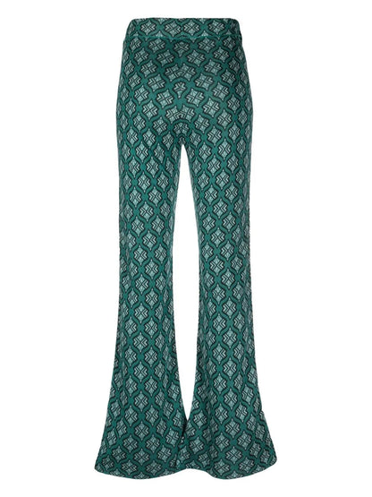 Moonstone Flared Jacquard Trousers