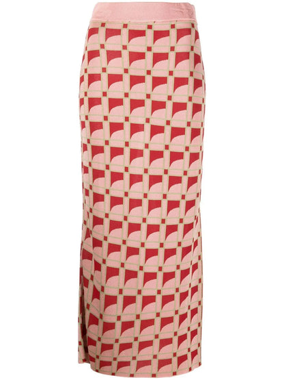 Long Jacquard Pencil Skirt