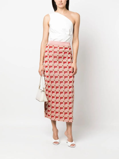 Long Jacquard Pencil Skirt