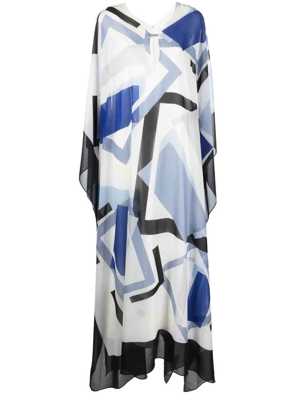 Patterned Draped Maxi Dress