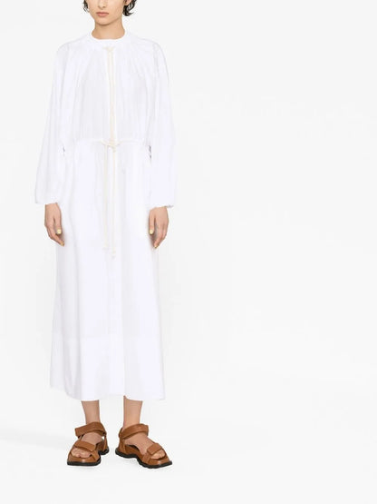 Drawstring Cotton Shirtdress
