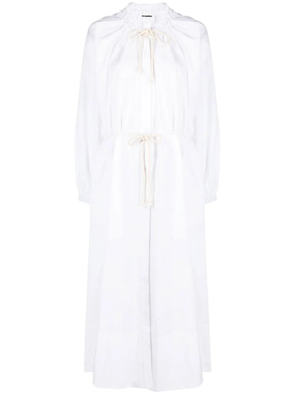 Drawstring Cotton Shirtdress