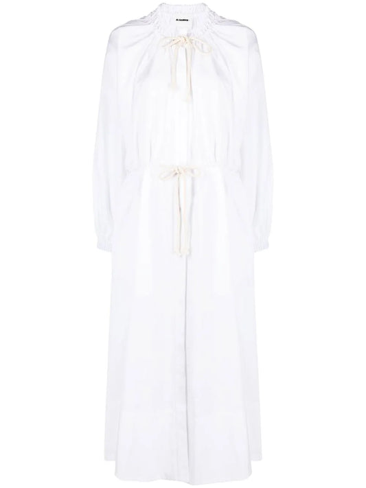 Drawstring Cotton Shirtdress