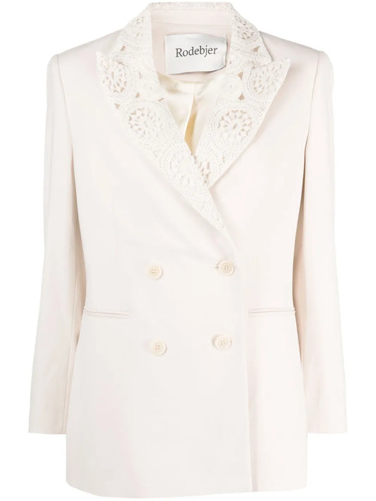 Double-Breasted Crochet Blazer