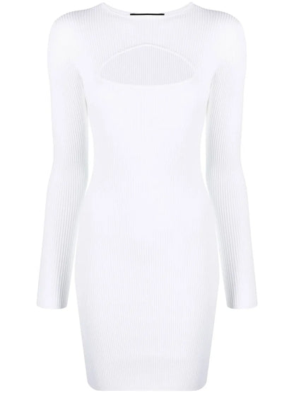 Cut-Out Rib-Knit Minidress