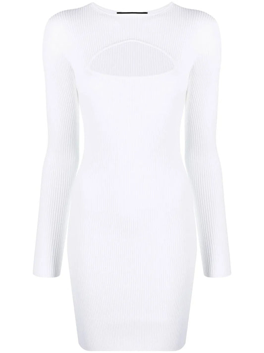 Cut-Out Rib-Knit Minidress