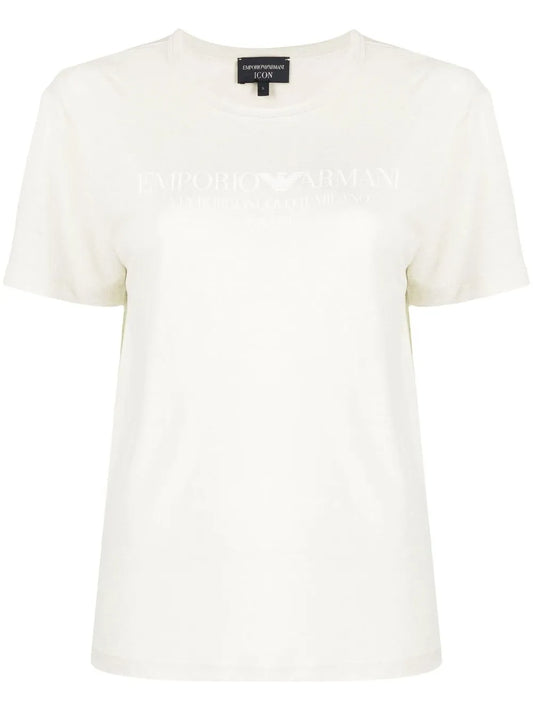 Logo-Print Linen-Blend T-Shirt
