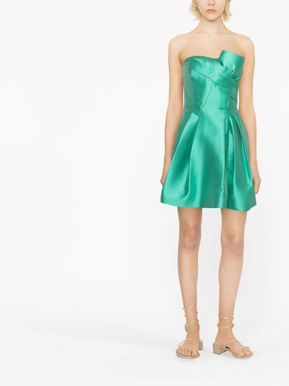 Gathered-Detail Strapless Minidress