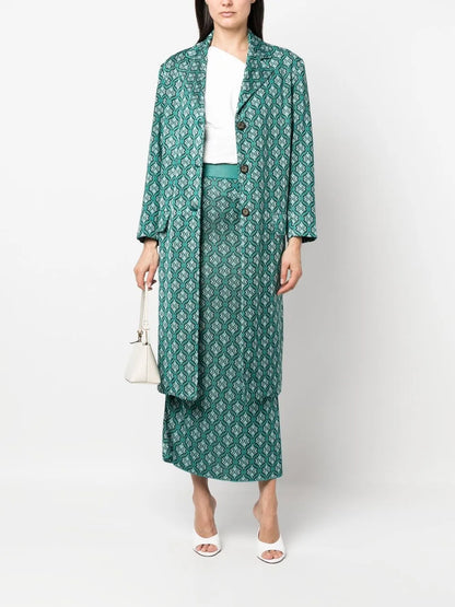 Long Jacquard Pencil Skirt