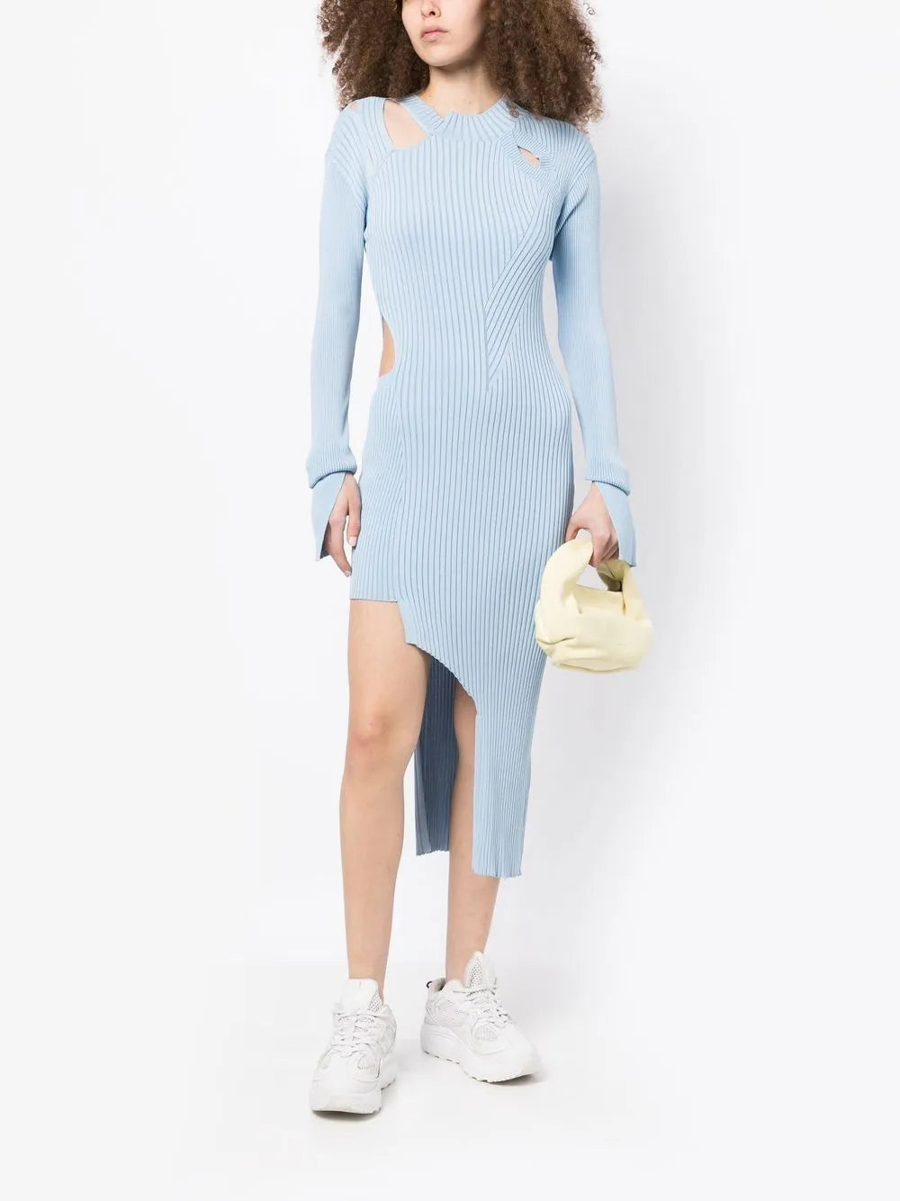 Ribbed-Knit Cut-Out Dress