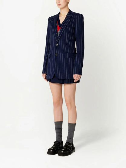 Striped Single-Breasted Blazer