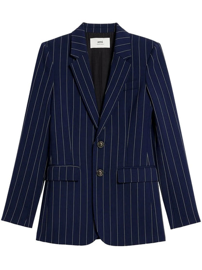 Striped Single-Breasted Blazer