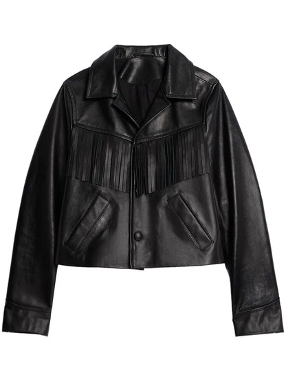 Tasselled Leather Jacket