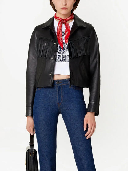 Tasselled Leather Jacket