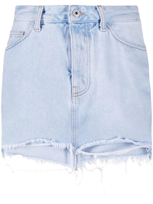 Distressed Denim Miniskirt