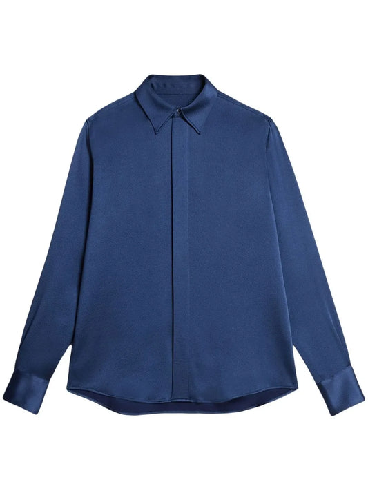 Long-Sleeved Satin Shirt