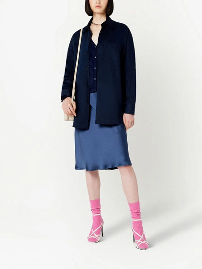 High-Waisted Satin Skirt