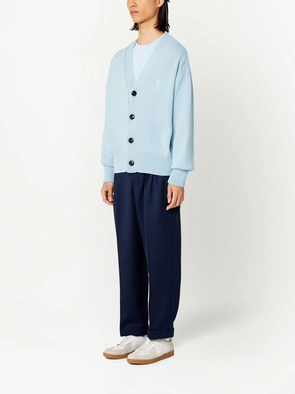 Ami De Coeur Intarsia-Logo Cardigan