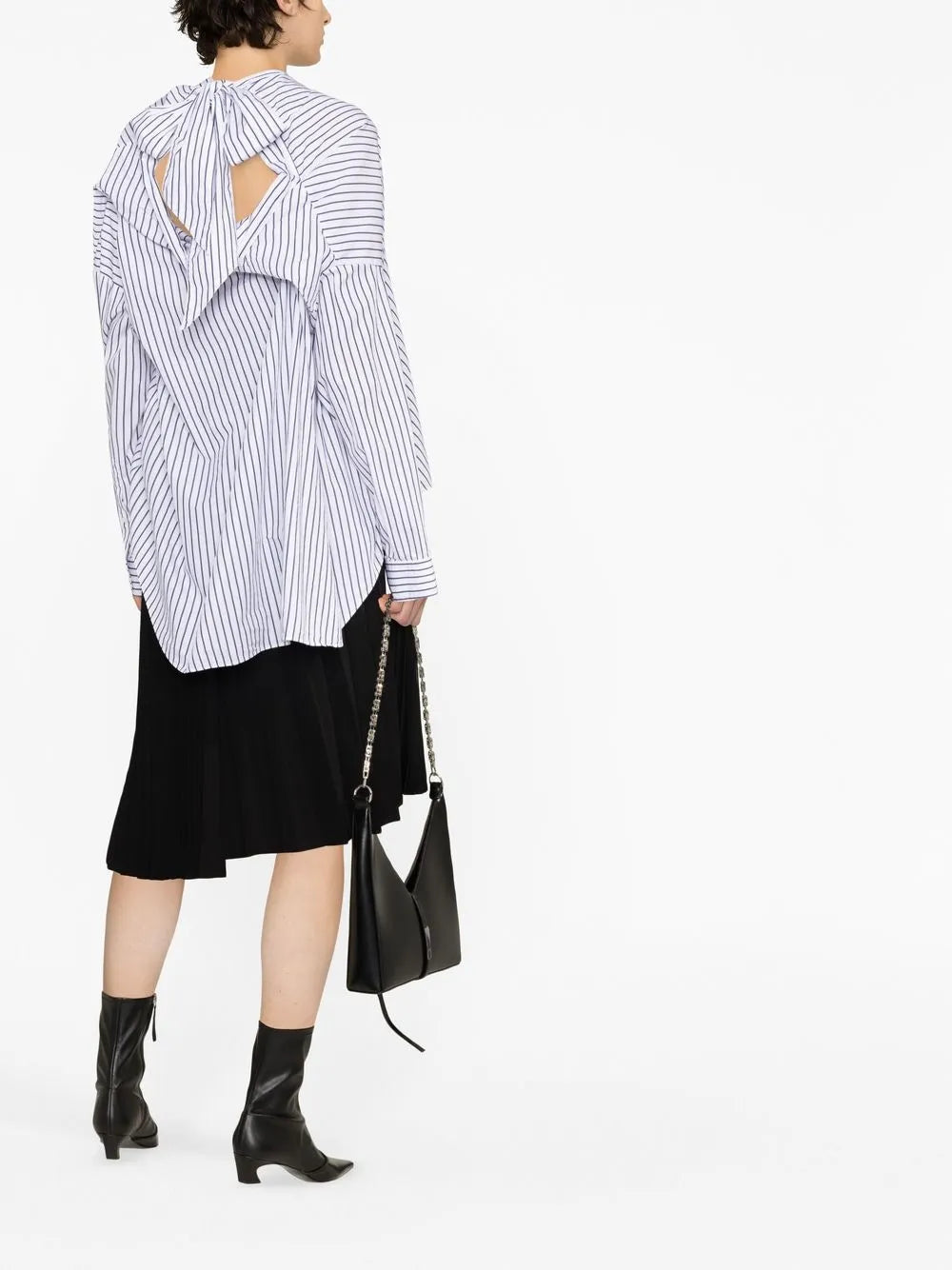 Bow-Detail Striped Shirt