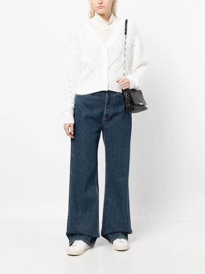 Open-Knit Cotton-Wool Blend Cardigan