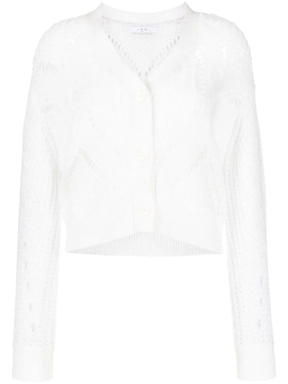 Open-Knit Cotton-Wool Blend Cardigan
