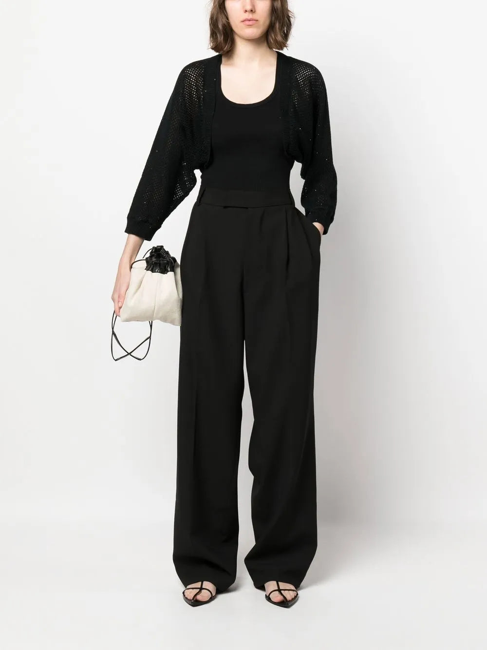 Open-Knit Cropped Cardigan