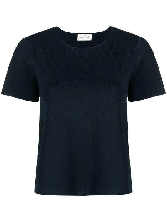 Round-Neck Knitted T-Shirt