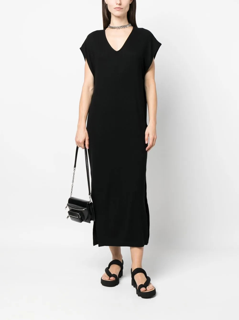 V-Neck Midi Dress