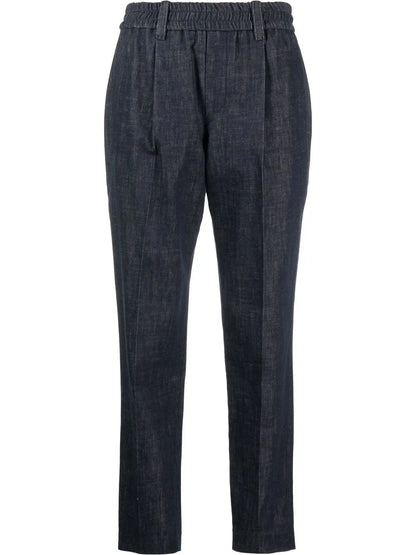 Elasticated-Waist Trousers