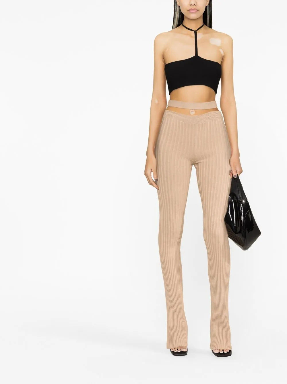 Lace-Up Halterneck Crop Top