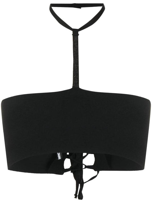 Lace-Up Halterneck Crop Top