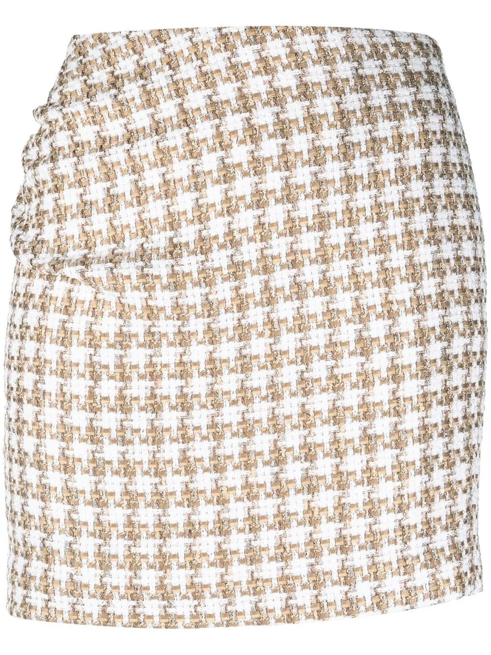 Gathered-Detail Tweed Skirt