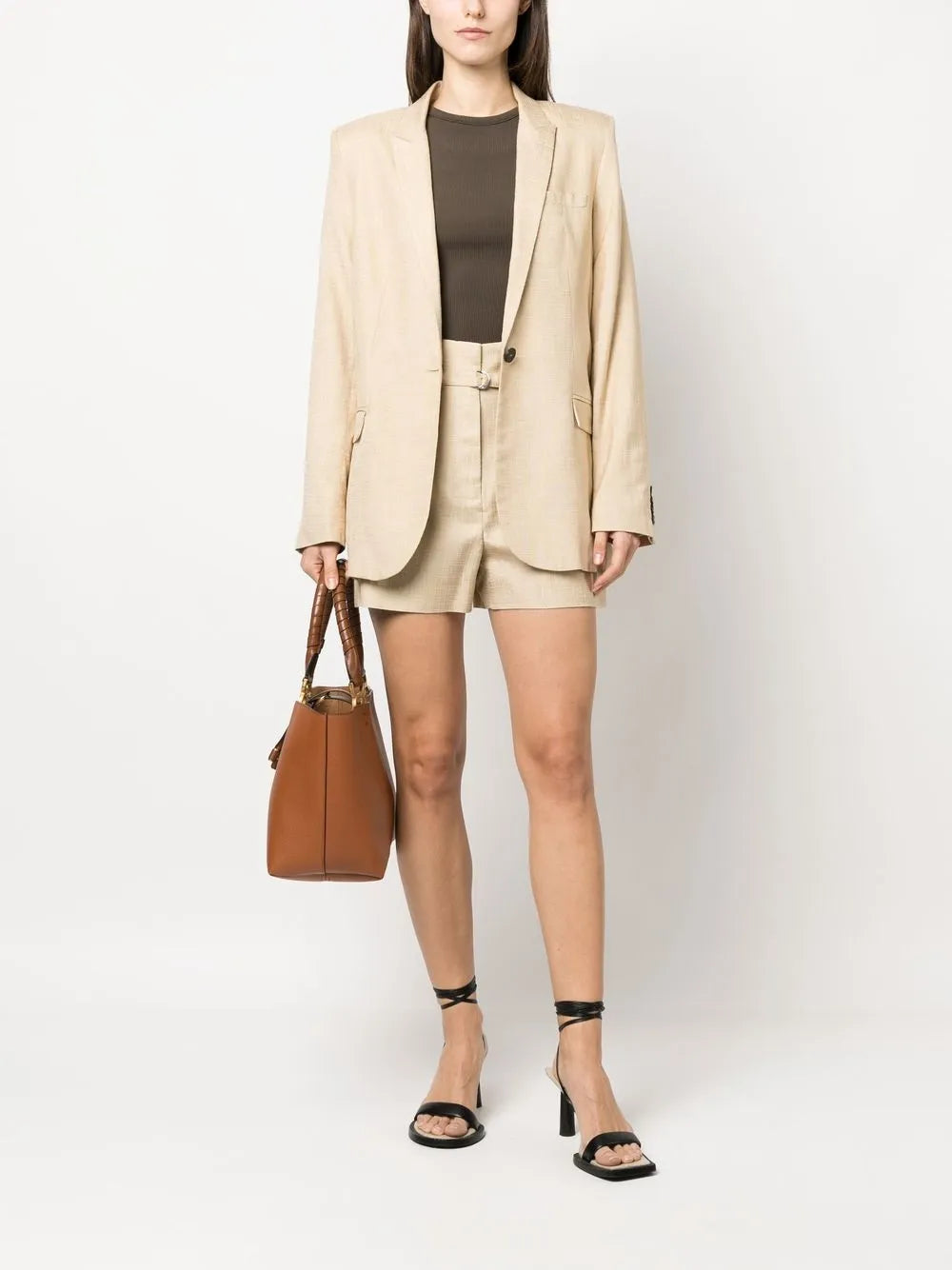 High-Waist Belted Mini Shorts