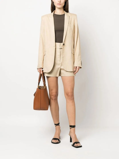 High-Waist Belted Mini Shorts