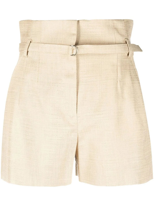 High-Waist Belted Mini Shorts