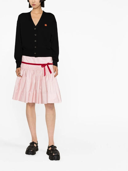 Boke Flower Embroidered Wool Cardigan