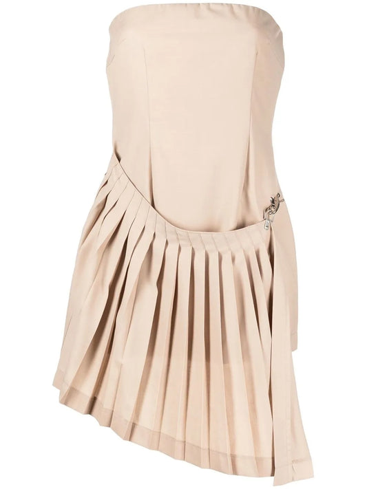 Mini Strapless Pleated Dress