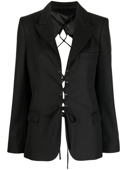 Laced Open Back Tailored Blazer