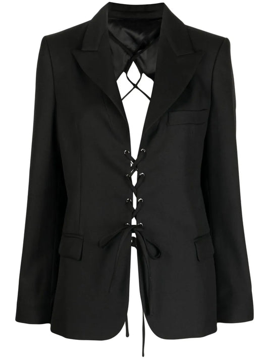 Laced Open Back Tailored Blazer